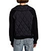 Bernardo Quilt Wide Point Collar Rib Sleeves Zip Front Bomber Jacket - Image 5