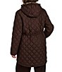 Bernardo Quilted Stand Collar Cinched Waist Zip Front Puffer Jacket - Image 2