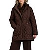 Bernardo Quilted Stand Collar Cinched Waist Zip Front Puffer Jacket - Image 4