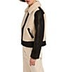 Bernardo Shearling Fur Point Collar Short Zip Front Jacket - Image 3