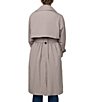 Bernardo Soft Cotton Blend Belted Button Front Trench Coat, Color:Ash - Image 2
