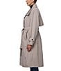 Bernardo Soft Cotton Blend Belted Button Front Trench Coat, Color:Ash - Image 3