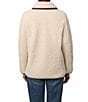 Bernardo Soft Sherpa Contrast Trim Button Front Jacket, Color:Cream - Image 2