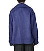 Bernardo Solid Wool Blend Notch Collar Button Front Cropped Peacoat, Color:Future Dusk - Image 2