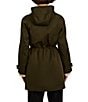 Bernardo Stand Collar Hooded Cinched Waist Zip Front Anorak Raincoat - Image 2
