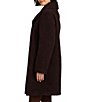 Bernardo Wool Blend Fuzzy Texture Stand Collar Wrap Coat - Image 3