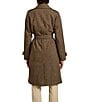 Bernardo Wool Blend Gingham Point Collar Belted Button Front Trench Coat - Image 2