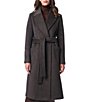 Bernardo Wool Blend Notch Lapel Belted Two Button Front Coat - Image 1