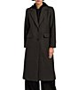 Bernardo Wool Blend Notch Lapel Rib Front Bib Button Front Top Coat - Image 1