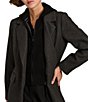 Bernardo Wool Blend Notch Lapel Rib Front Bib Button Front Top Coat - Image 3