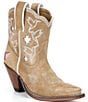 Besita Boots Nectar Leather Hearts Slip On Cone Heel Western Booties - Image 1