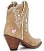 Besita Boots Nectar Leather Hearts Slip On Cone Heel Western Booties - Image 2