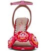 Betsey Johnson Ainsleyy Crochet Flower Embellished Reflective Ankle Wrap Dress Sandals