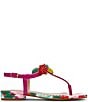 Color:Berry/Multi - Image 2 - Aniston Fruit Bead Embellished Patent T-Strap Sandals