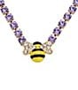 Color:Yellow - Image 2 - Crystal Bee Pendant Short Necklace