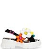 Color:Black/Multi - Image 2 - Beebee Puffy Floral Applique Platform Sandals