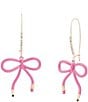 Betsey Johnson Best In Class Bow Pencil Drop Earrings - Image 1