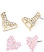 Betsey Johnson Betsey's Apr's Ski Ice Skates Snowflake Duo Stud Earring Set - Image 3