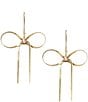 Betsey Johnson Bow Novelty Statement Earrings, Color:Gold - Image 1