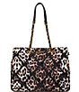 Color:Leopard - Image 1 - Bow-Peep Leopard Print Nylon Tote Bag