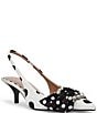 Betsey Johnson Bryanna Polka Dot Pearl Bow Slingback Pumps - Image 1