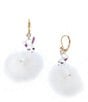 Color:White - Image 1 - Bunny Pom Pom Drop Earrings