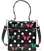 Color:Dots - Image 2 - Butterfly Embellished Box Crossbody Bag