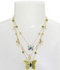 Color:Multi - Image 3 - Crystal Butterfly Rhinestone Layered Necklace