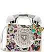Color:Silver Multi - Image 1 - Butterfly Pearl and Rhinestone Embellished Phone Crossbody Bag