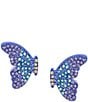 Color:purple - Image 1 - Crystal Butterfly Wing Rhinestone Stud Earrings