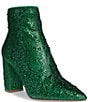 Color:Emerald - Image 1 - Blue by Betsey Johnson Cady Rhinestone Embellished Block Heel Booties