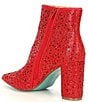 Color:Red - Image 3 - Blue by Betsey Johnson Cady Rhinestone Embellished Block Heel Booties