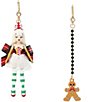 Betsey Johnson Christmas Baker Doll & Gingerbread Drop Earrings - Image 1