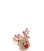 Betsey Johnson Christmas Candy Cane Reindeer Statement Cocktail Ring - Image 2