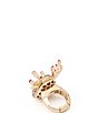 Betsey Johnson Christmas Candy Cane Reindeer Statement Cocktail Ring - Image 4