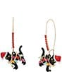 Betsey Johnson Christmas Lights Cat Dangle Drop Earrings - Image 1