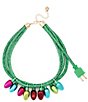 Betsey Johnson Christmas Lights Novelty Statement Necklace - Image 1