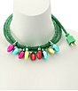Betsey Johnson Christmas Lights Novelty Statement Necklace - Image 4