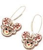 Betsey Johnson Christmas Reindeer Cookie Dangle Statemtment Drop Earrings - Image 2