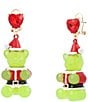 Betsey Johnson Christmas Santa Gummy Bear Statement Drop Earrings - Image 1