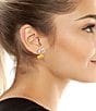 Color:Pastel Yellow/Gold/Multi - Image 2 - Crystal Bug Cluster Button Stud Earrings