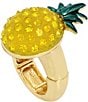 Color:Yellow - Image 2 - Crystal Pineapple Cocktail Stretch Ring