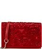 Betsey Johnson Cut Out Sparkler Silver Hardware Crossbody Clutch, Color:Red - Image 1