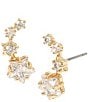 Color:Crystal - Image 1 - CZ Stone Delicate Shooting Star Ear Crystal Climber Earrings