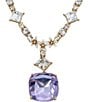 Color:Purple - Image 2 - Daisy Gem Crystal Pendant Statement Necklace