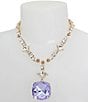 Color:Purple - Image 3 - Daisy Gem Crystal Pendant Statement Necklace