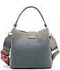 Betsey Johnson Denim Turnlock Dome Studded Handle Bucket Bag - Image 2