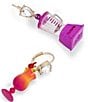 Color:Fuchsia - Image 2 - Drink & Blender Stone Mismatch Drop Earrings