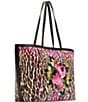 Betsey Johnson Leopard Embroidered Patch Floral Tote Bag, Color:Multi - Image 5