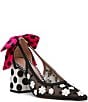 Betsey Johnson Felix Flower Polka Dot Oversized Bow Slingback Pumps - Image 1